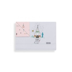 TRIPTICO CUNA PUNTO DAKOTA BCO/ROSA