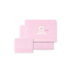 Triptico Minicuna+Broche Oso Lazo Rosa