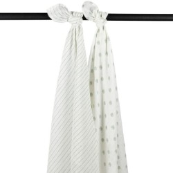 PACK DE 2 MUSELINAS 120X120 VERDE SOFT