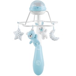 MOVIL CUNA ARCOIRIS PROYECTOR AZUL