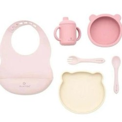 Vajilla Olmitos 7 Piezas Silicona Rosa