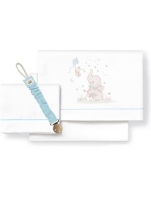 Triptico Cuna Elefante+Broche Bco/Azul