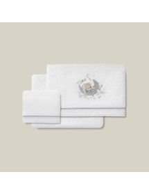 Triptico Cuna Franela Sleeping Bco/Gris