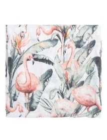 Muselina Bambu Flamingo Blanco 120x120